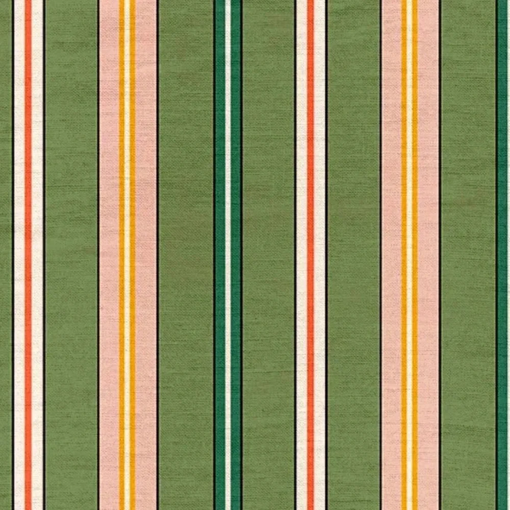Ottoline Sporty Stripes Striped green wallpaper